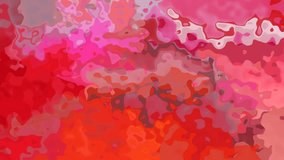 abstract animated stained background seamless loop video - watercolor splotch effect - fluorescent red, vibrant pink, magenta, highlight orange color

