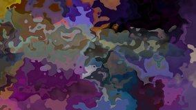 abstract animated stained background seamless loop video - watercolor splotch effect - full color spectrum - purple, violet, khaki, blue, ochre

