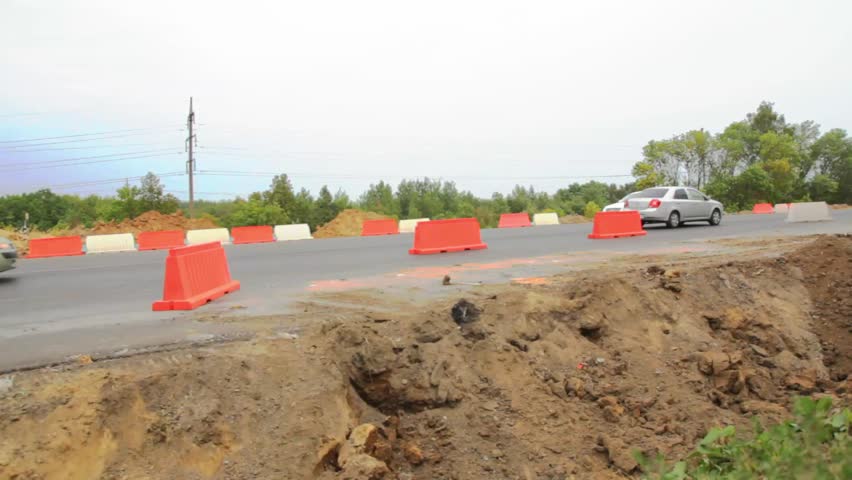 part of the road in repair