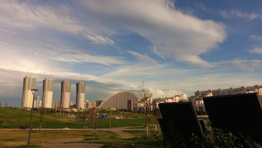 The sky above the park