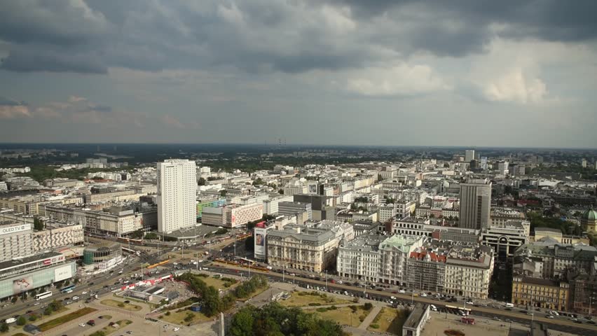 Sunny weather overlooking the city of Warsaw in Poland
