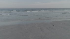 Aerial video of Long Sands Beach in York, Maine