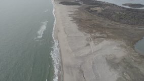 Aerial video of Nauset Beach in Orleans, Massachusetts