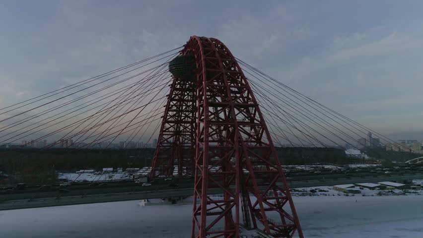 Zhivopisniy bridge Moscow Russia aerial