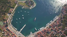 Aerial view of Vis Village, Vis Island, Croatia