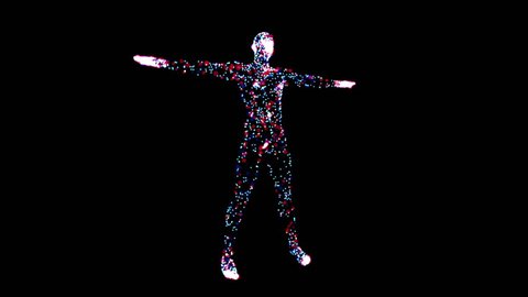 Human body made by particles.