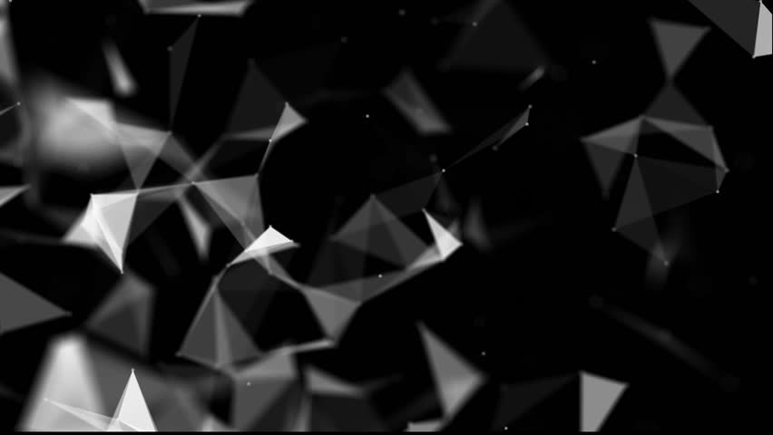White triangular particles move slowly against a black background. black and white abstract background. 3D rendering | Shutterstock HD Video #1016497840