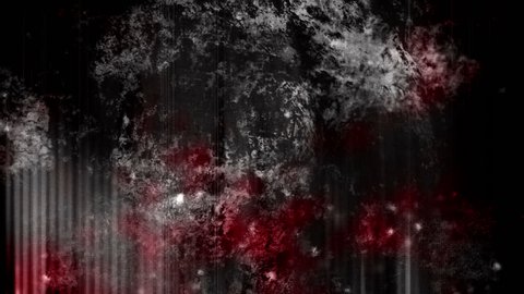 Blood red on the black grunge looping abstract horror background