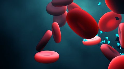 Universal blood , red blood cells with enzyme in motion