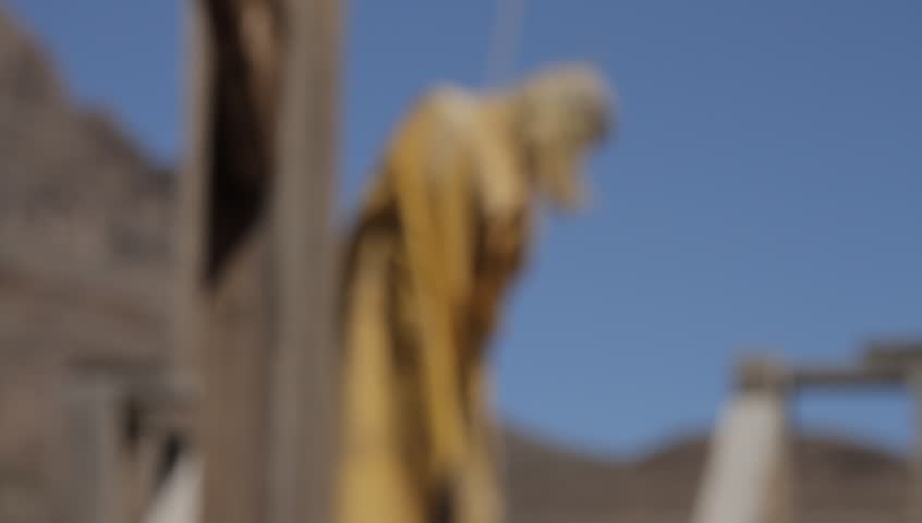 Hanged Man Dummy In Old Western City, Arizona, United States, native version. Native Material, straight out of the cam, 