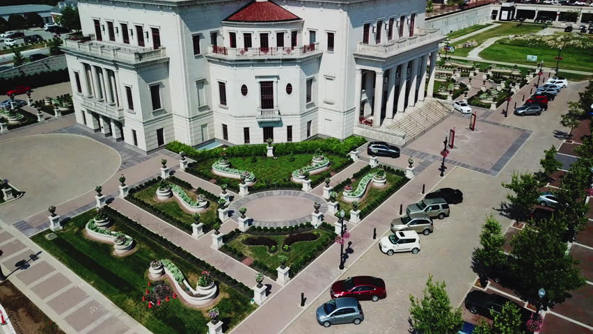 4k aerial flyover of Carmel arts district 