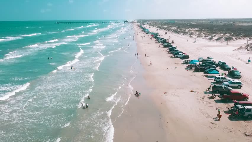 Mustang Island Beach Texas Near Corpus Stock Footage Video (100% ...