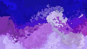 abstract animated stained background seamless loop video - watercolor splotch effect - royal blue, ultra violet and lavender purple color
