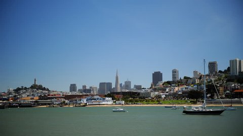 Establishing Shot Time Lapse of San Francisco City Skyline Famous Landmark Day