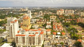 Aerial tour of Coral Gables Miami Florida 4k footage