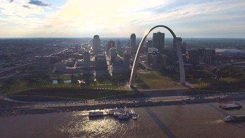 St. Louis Arch and skyline aerial 6