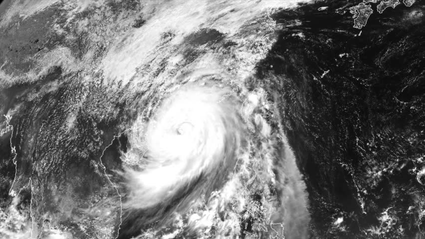 Hurricane Florence on weather radar and satellite screen