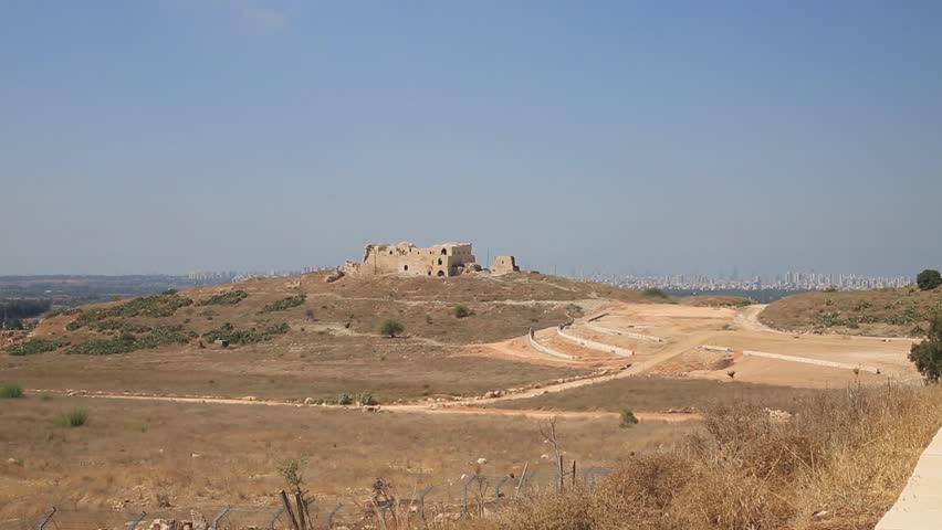 israel airplane tel aviv background sunny blue sky migdal tzedek 