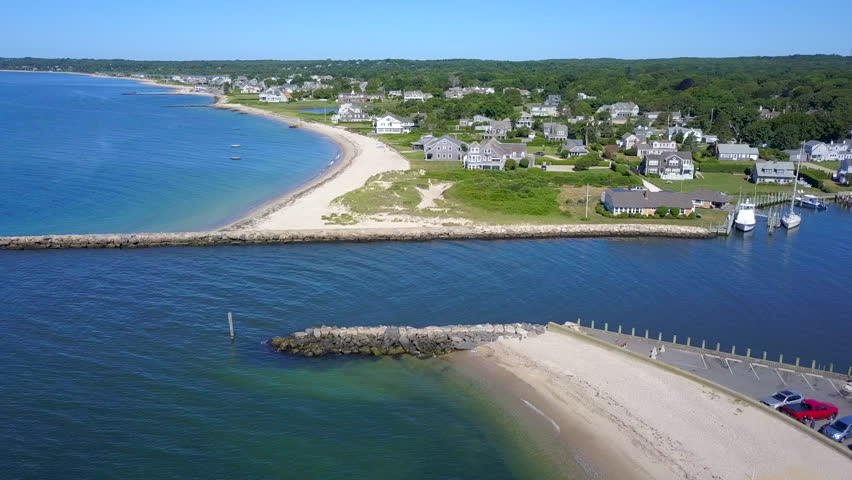 Dramatic View of the Beautiful Coastile of Cape Cod Near Falmouth Inner Harbor in Massachusetts