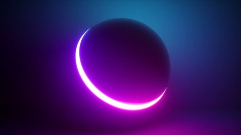 3d rendering, glowing neon light sphere, laser show, blank space, disco ball, esoteric energy, abstract background, looped animation, ultraviolet spectrum