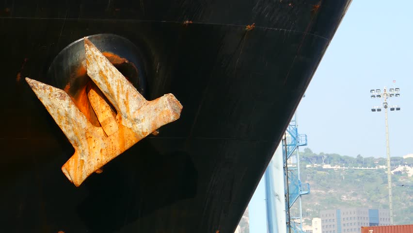 Anchor on ship bow