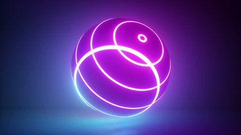 3d rendering, glowing neon light sphere, laser show, hypnotic disco ball, esoteric energy, abstract background, looped animation, ultraviolet spectrum
