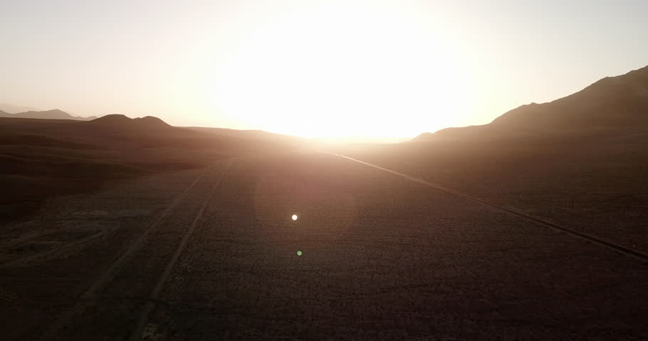Aerial Death Valley Skyline Sunset National Park California