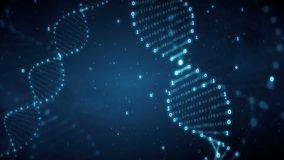 DNA from a binary code on a blue background with smoke - Powered by Shutterstock - Get 15% off with code: PIKWIZARD15