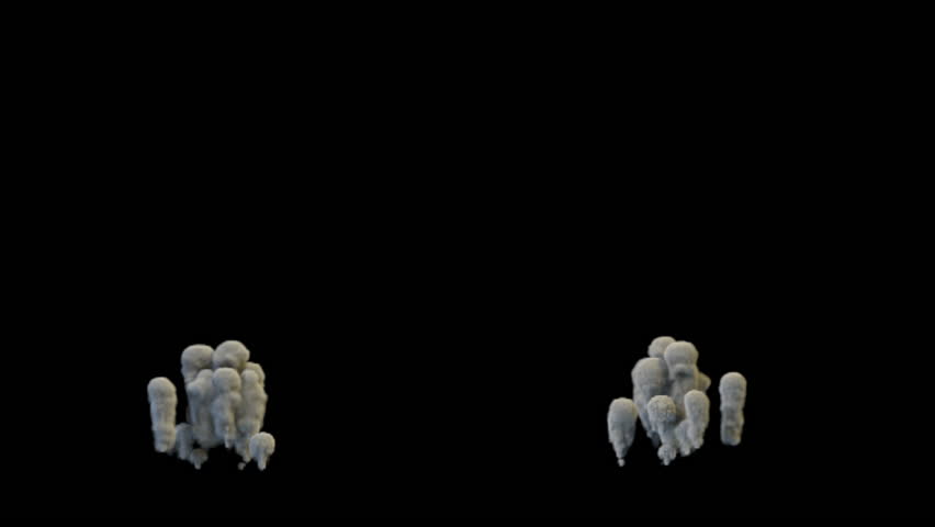 Volcano eruption, dense gray smoke, with alpha mask. Ready for compositing (2k, 1920x1080, high definition) detailed smoke