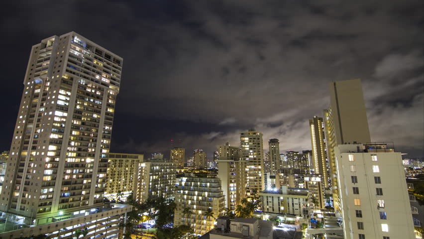 Honolulu Timelapse City Night
