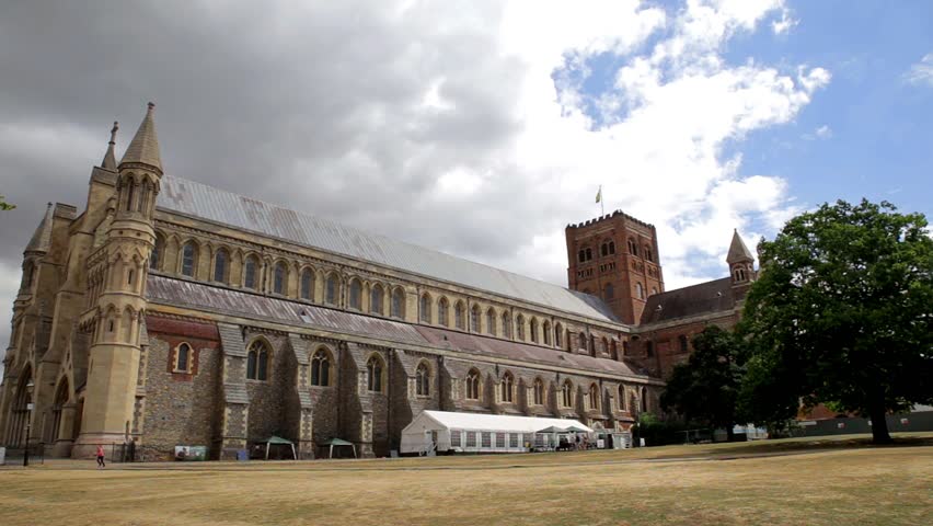 South view of St Albans Cathedral, England