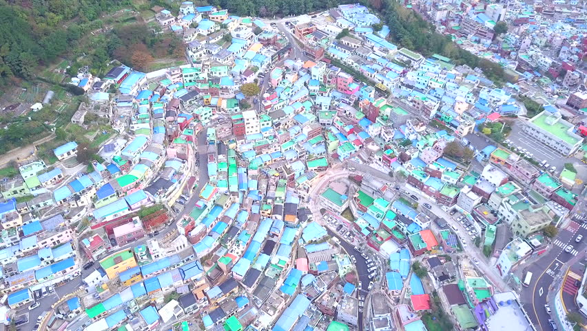 Aerial view  Gamcheon Culture Village in Busan South Korea 