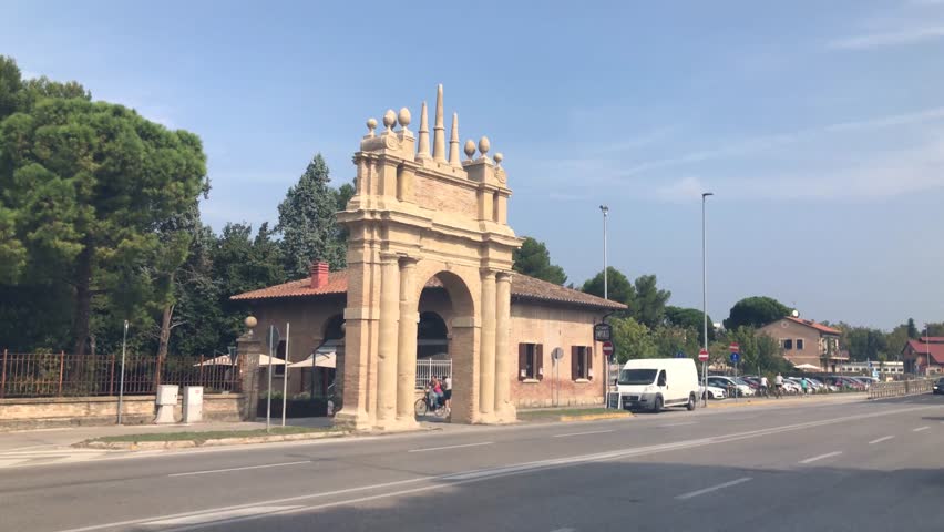 The triumphal arch of Villa Miralfiore located in italy