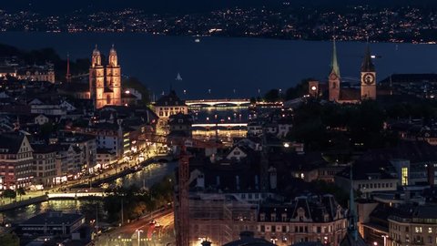 Establishing Aerial View of Zurich, Switzerland ( Zürich )
