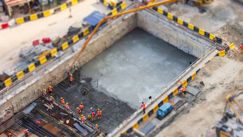Aerial Big Construction Site Working 4K Time Lapse Tilt-Shift Royalty-Free Stock Footage #1016688955
