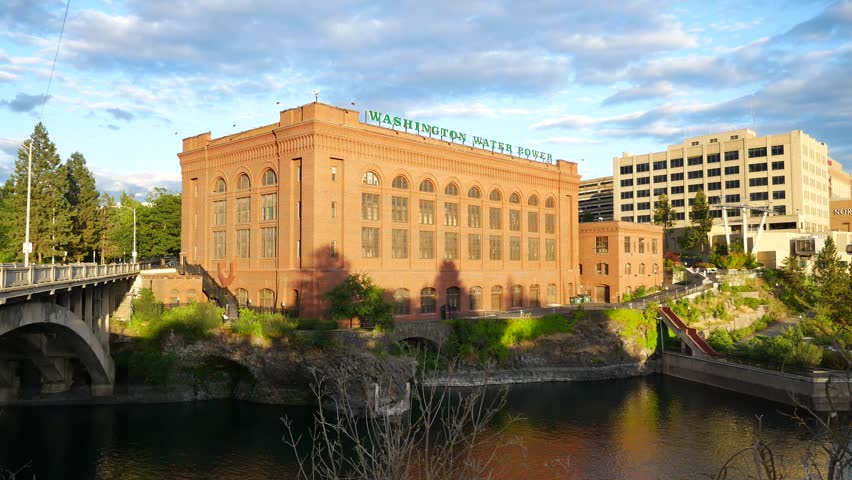 Beautiful Twilight Scenery in Spokane Washington USA