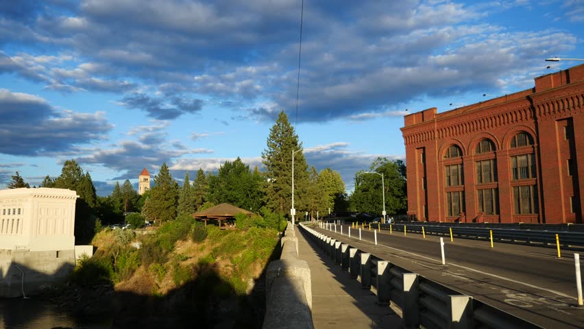 Beautiful Twilight Scenery in Spokane Washington USA