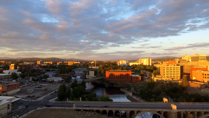 Beautiful Twilight Scenery in Spokane Washington USA