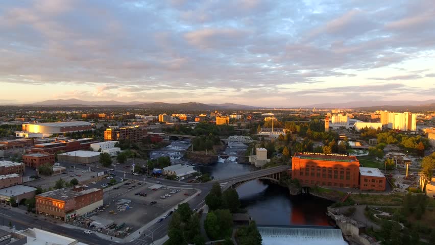 Beautiful Twilight Scenery in Spokane Washington USA