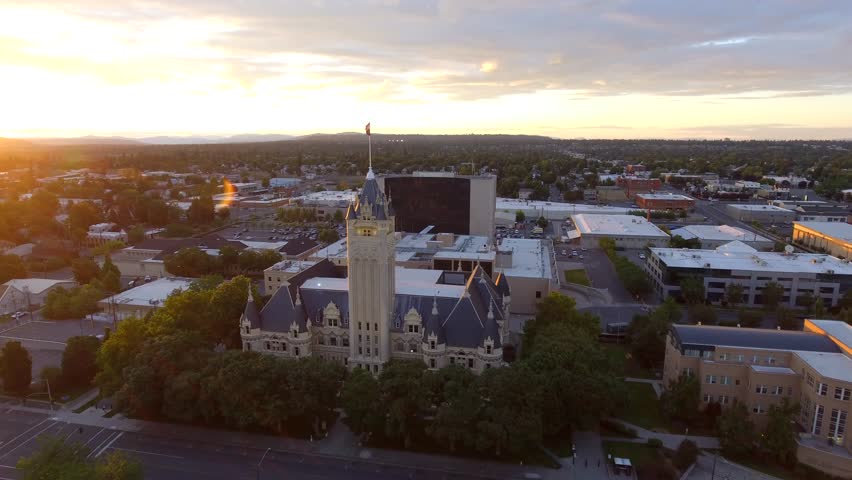 Beautiful Twilight Scenery in Spokane Washington USA