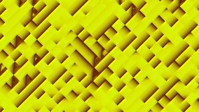 Abstract computer video composition in 4k resolution background with moving rectangular figures in yellow tones