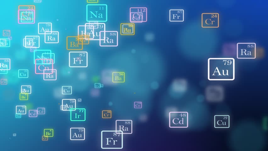 Periodic Table Elements Animation Loopable Blue Stock Footage Video