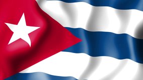 Flag of Cuba, waving flag