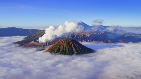4K Time lapse of Bromo volcano at sunrise, East Java, Indonesia