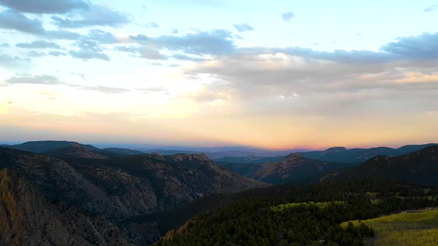 HD Drone Hyperlapse/Timelapse above Allenspark Colorado in the Rocky Mountains at Sunset | Shutterstock HD Video #1016766736
