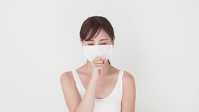 young asian woman taking medical mask video footage