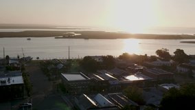 Aerial footage taken in the Apalachicola Bay area in Florida.