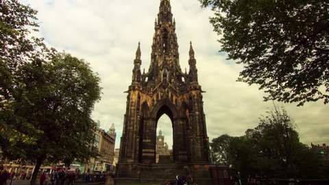 Hyperlapse of Scott Monument in Edinburgh, Scotland