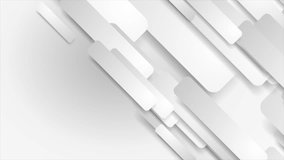 White and grey paper geometric diagonal rectangle shapes motion background. Seamless looping. Video animation Ultra HD 4K 3840x2160