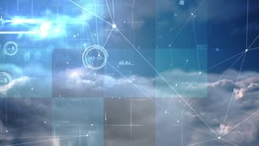 Digitally generated video of interface screen against sky cloud 4k - Powered by Shutterstock - Get 15% off with code: PIKWIZARD15